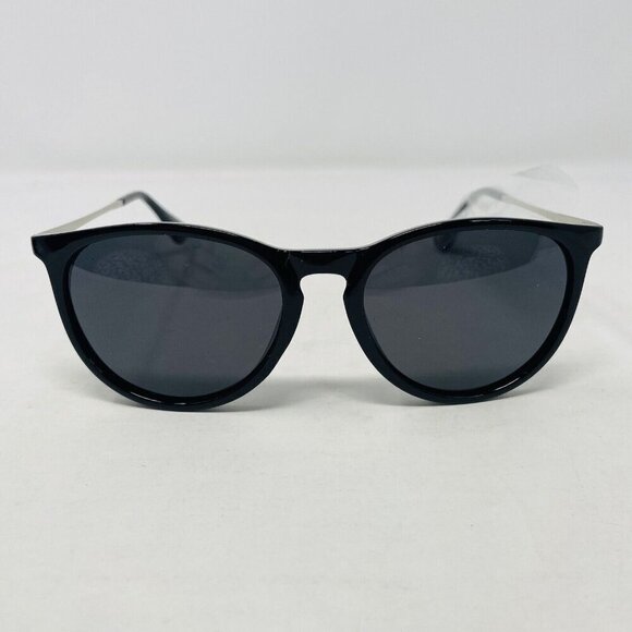 Xuhal Unisex Round Sunglasses for Women & Men Retro 80s Frame Black Dark Tinted - Picture 1 of 5